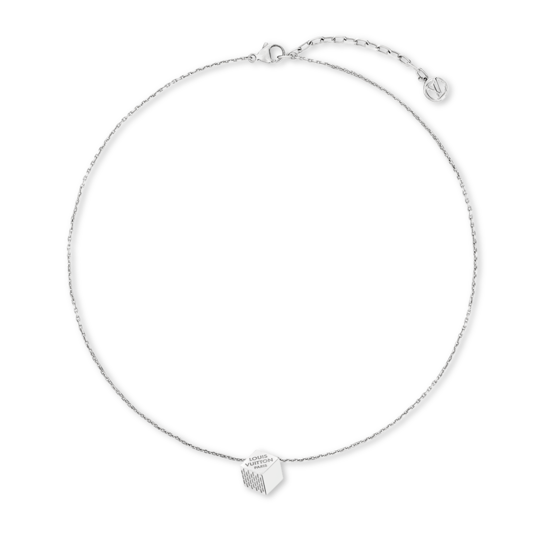 ヴィンテージLouis Vuitton シルバー キューブペンダントネックレス LV Cube Necklace Silver S00 - Women - Fashion Jewelry | LOUIS